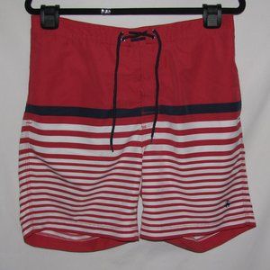 Mens' Brooks Brothers Red White Blue Striped Lined Swim Trunks Size Medium